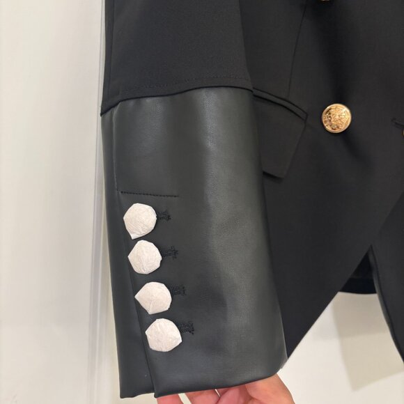 NWT Boston Proper Leather Trimmed Blazer - Picture 9 of 10